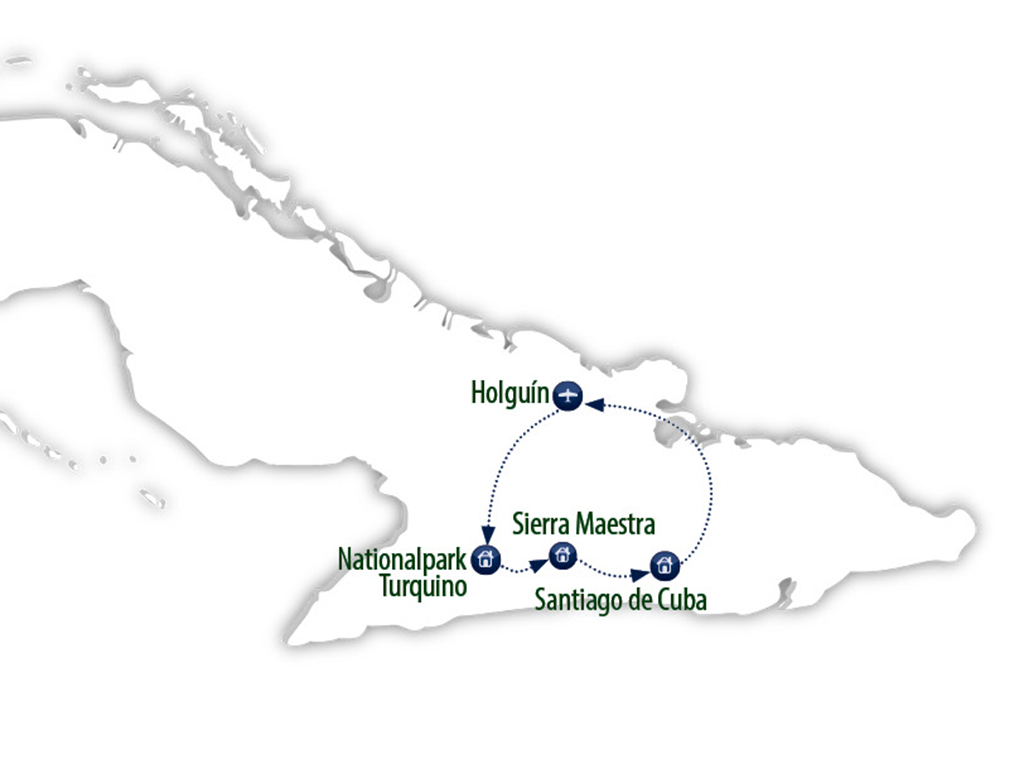 Karte zur Wanderreise Pico Turquino