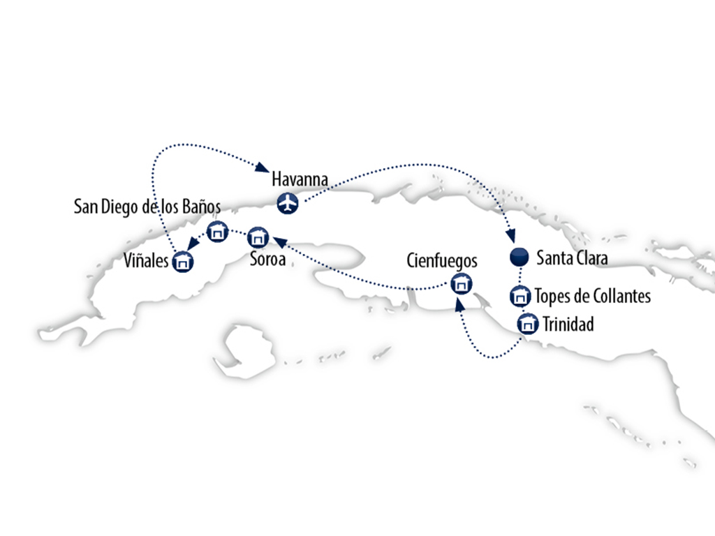 Karte zur Abenteuerreise Kuba