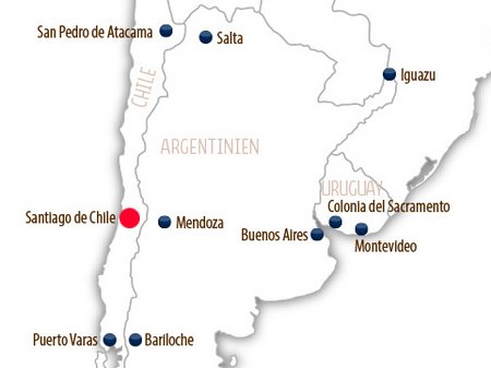Karte Santiago de Chile