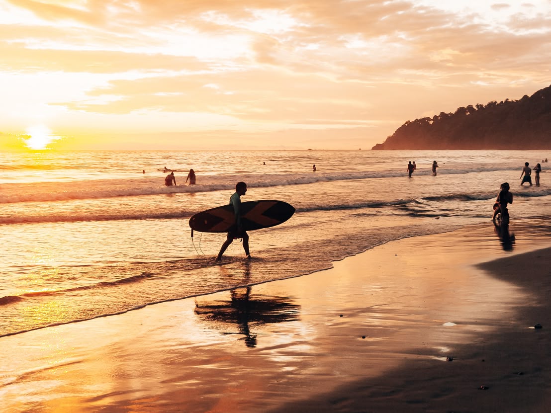 A surfer in Costa Rica
